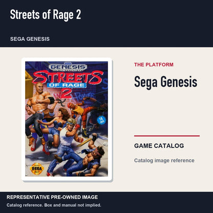Representative pre-owned Streets of Rage 2 (Sega Genesis), platform product layout.