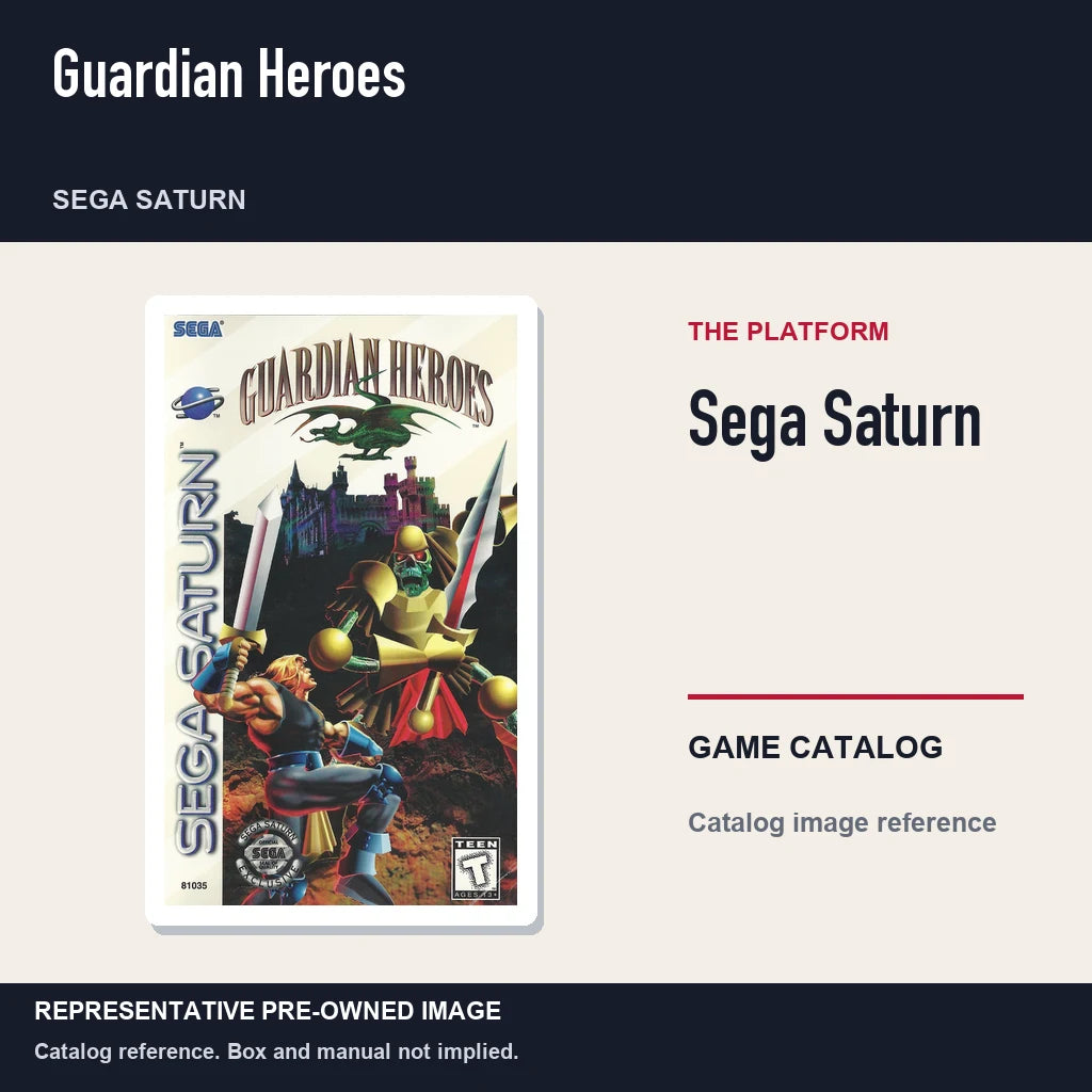 Representative pre-owned Guardian Heroes (Sega Saturn), platform product layout.