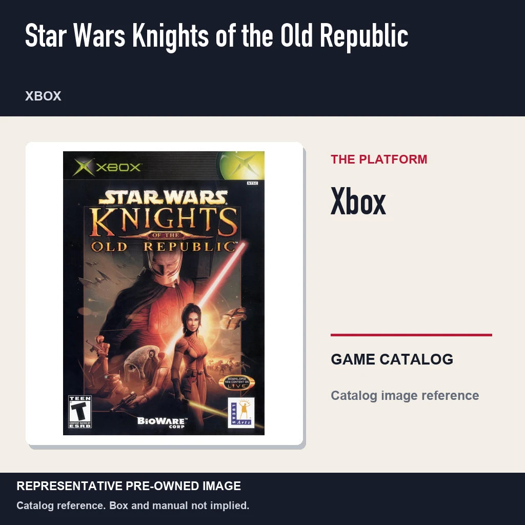 Representative pre-owned Star Wars Knights of the Old Republic (Xbox), platform product layout.