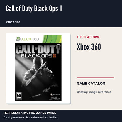 Representative pre-owned Call of Duty Black Ops II (Xbox 360), platform product layout.