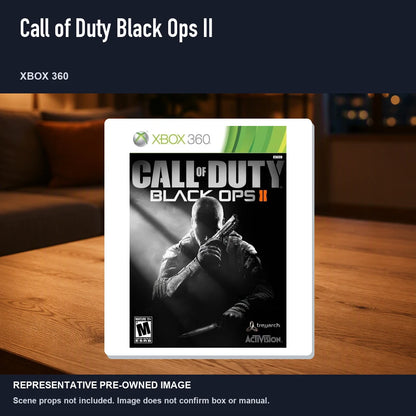 Representative pre-owned Call of Duty Black Ops II (Xbox 360), product image in a styled room scene.