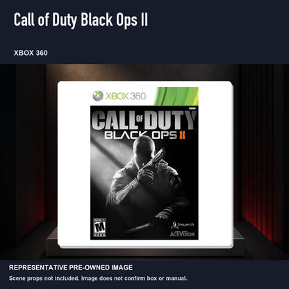Representative pre-owned Call of Duty Black Ops II (Xbox 360), product image on a display panel.