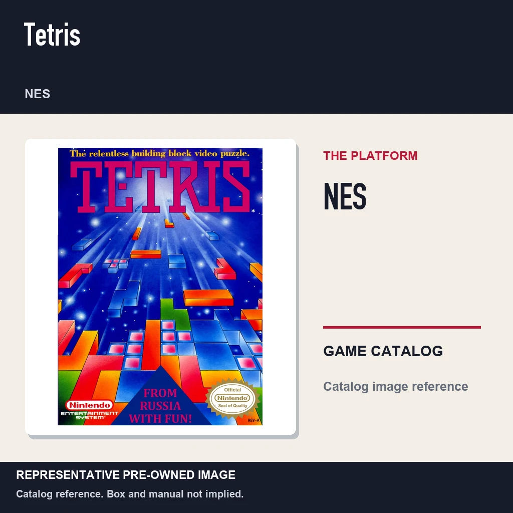 Representative pre-owned Tetris (NES), platform product layout.