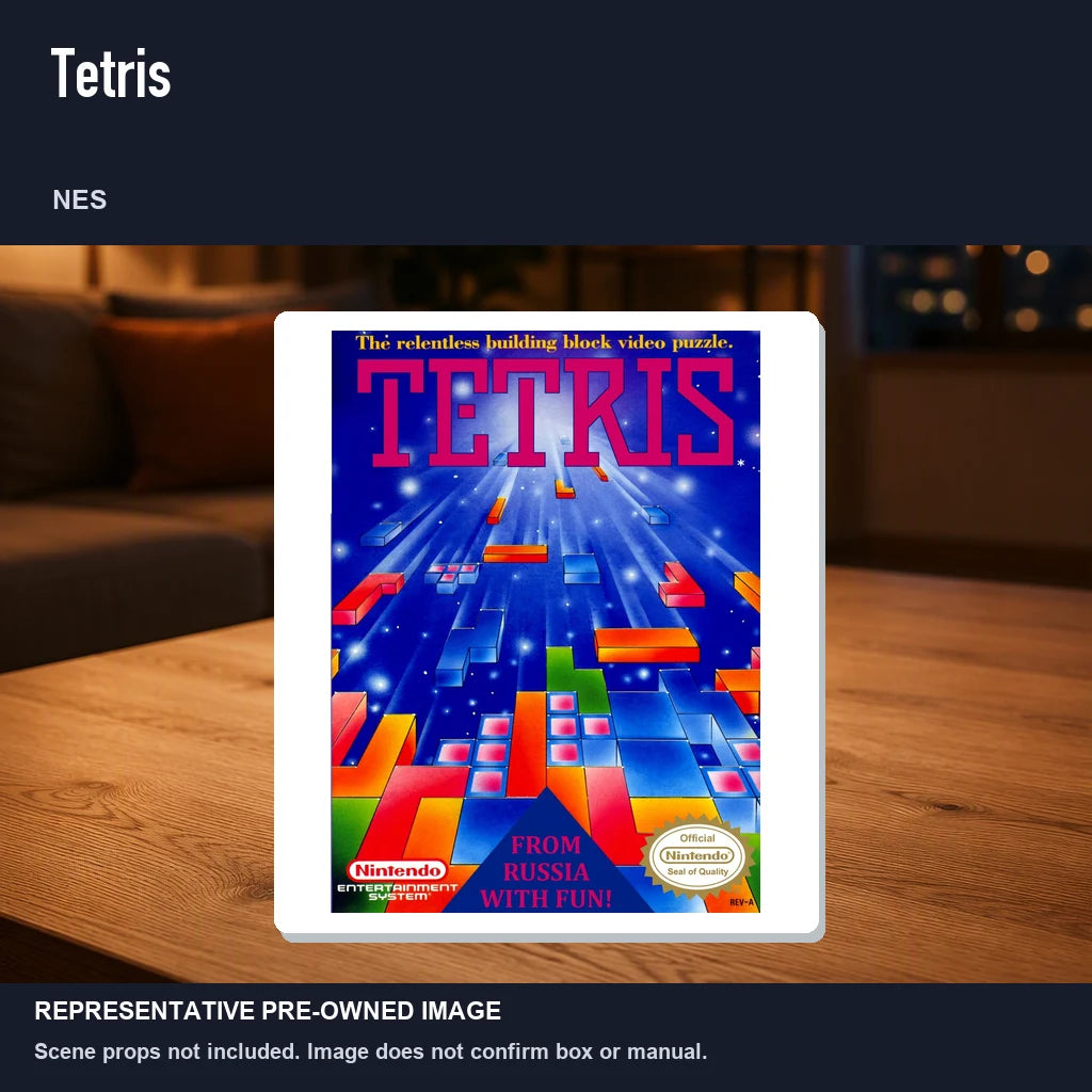 Representative pre-owned Tetris (NES), product image in a styled room scene.