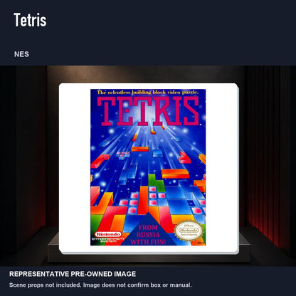 Representative pre-owned Tetris (NES), product image on a display panel.