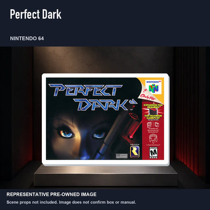 Representative pre-owned Perfect Dark (Nintendo 64), product image on a display panel.