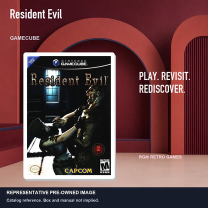 Representative pre-owned Resident Evil (GameCube), red retro product layout.