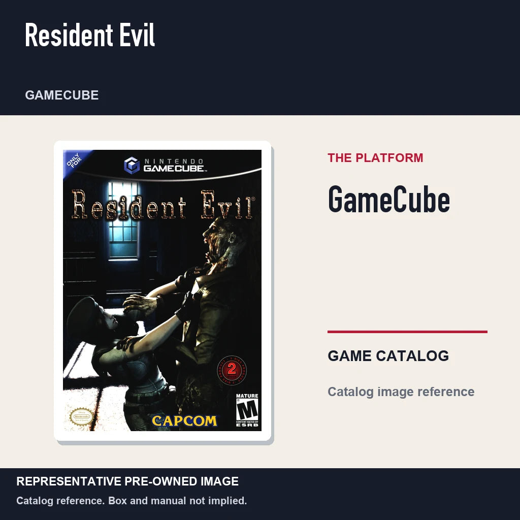 Representative pre-owned Resident Evil (GameCube), platform product layout.