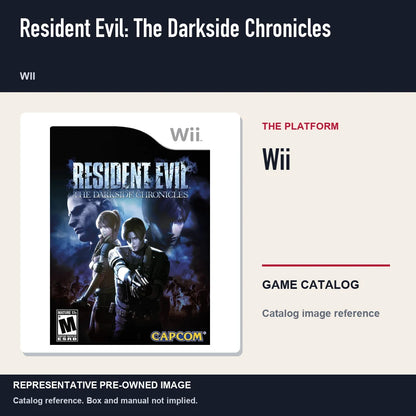 Representative pre-owned Resident Evil: The Darkside Chronicles (Wii), platform product layout.