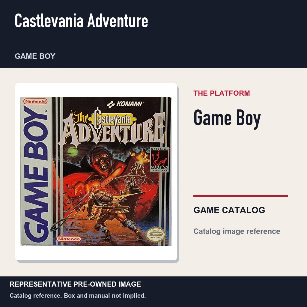 Representative pre-owned Castlevania Adventure (Game Boy), platform product layout.