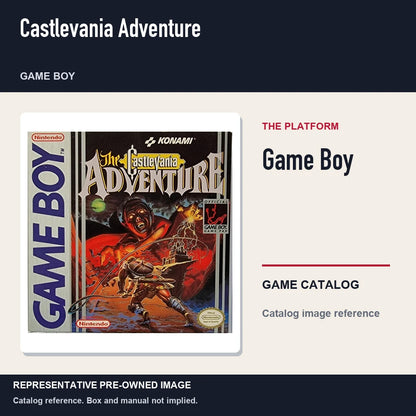 Representative pre-owned Castlevania Adventure (Game Boy), platform product layout.