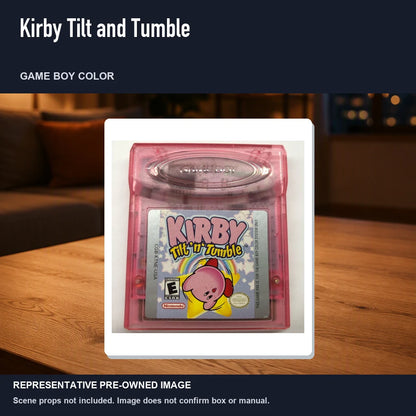 Representative pre-owned Kirby Tilt and Tumble (Game Boy Color), product image in a styled room scene.