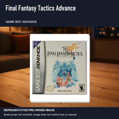 Representative pre-owned Final Fantasy Tactics Advance (Game Boy Advance), product image in a styled room scene.
