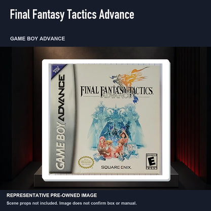 Representative pre-owned Final Fantasy Tactics Advance (Game Boy Advance), product image on a display panel.