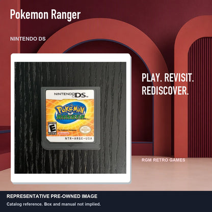 Representative pre-owned Pokemon Ranger (Nintendo DS), red retro product layout.