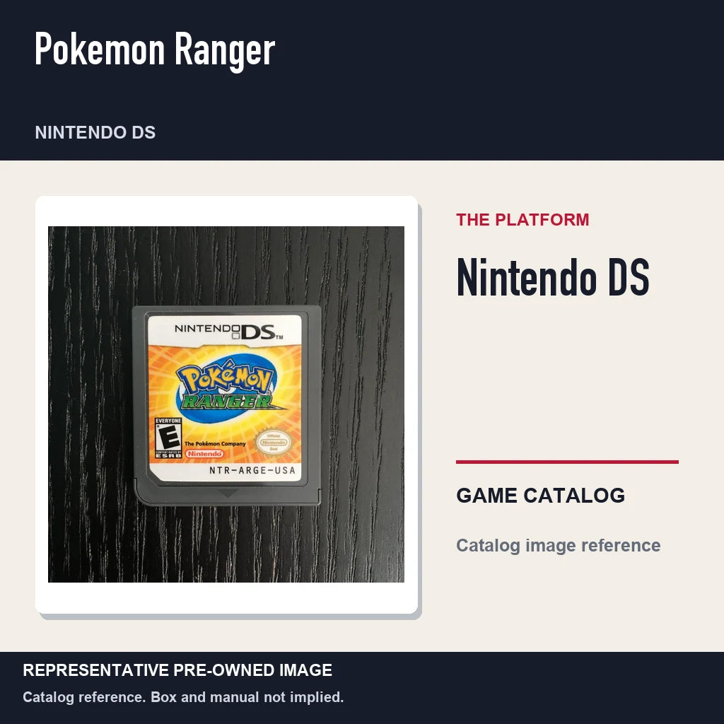 Representative pre-owned Pokemon Ranger (Nintendo DS), platform product layout.