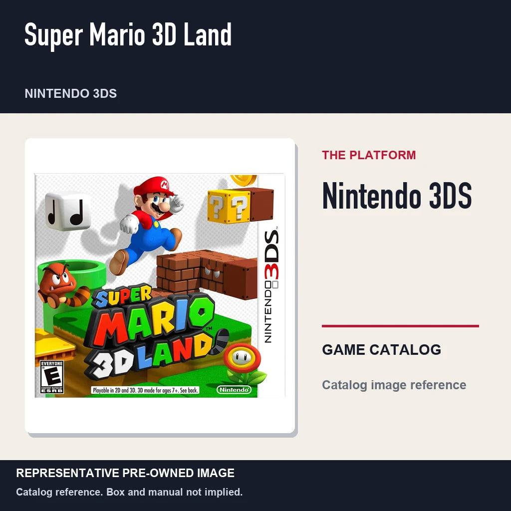 Representative pre-owned Super Mario 3D Land (Nintendo 3DS), platform product layout.