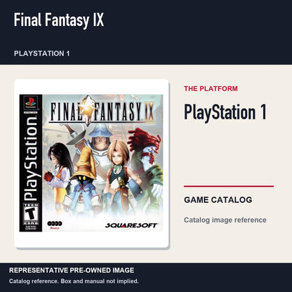 Representative pre-owned Final Fantasy IX (PlayStation 1), platform product layout.