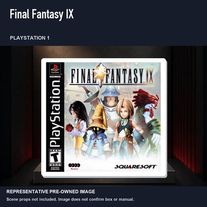 Representative pre-owned Final Fantasy IX (PlayStation 1), product image on a display panel.