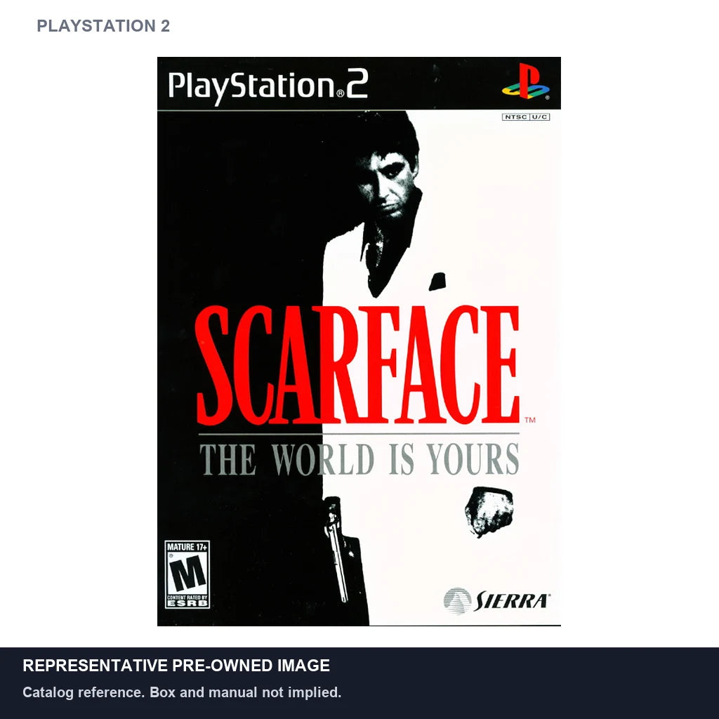 Representative pre-owned Scarface the World is Yours (PlayStation 2), white product reference.