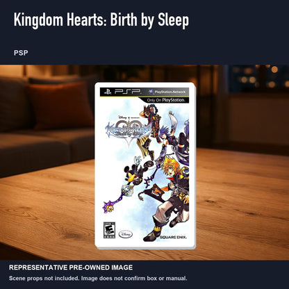 Representative pre-owned Kingdom Hearts: Birth by Sleep (PSP), product image in a styled room scene.