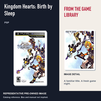 Representative pre-owned Kingdom Hearts: Birth by Sleep (PSP), editorial image and detail.