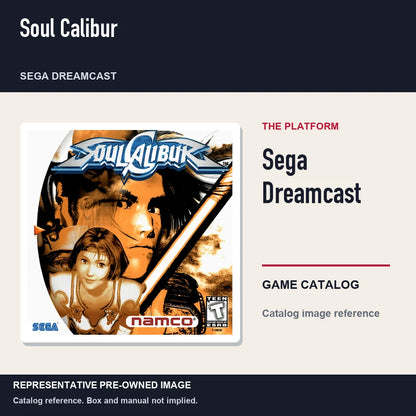 Representative pre-owned Soul Calibur (Sega Dreamcast), platform product layout.