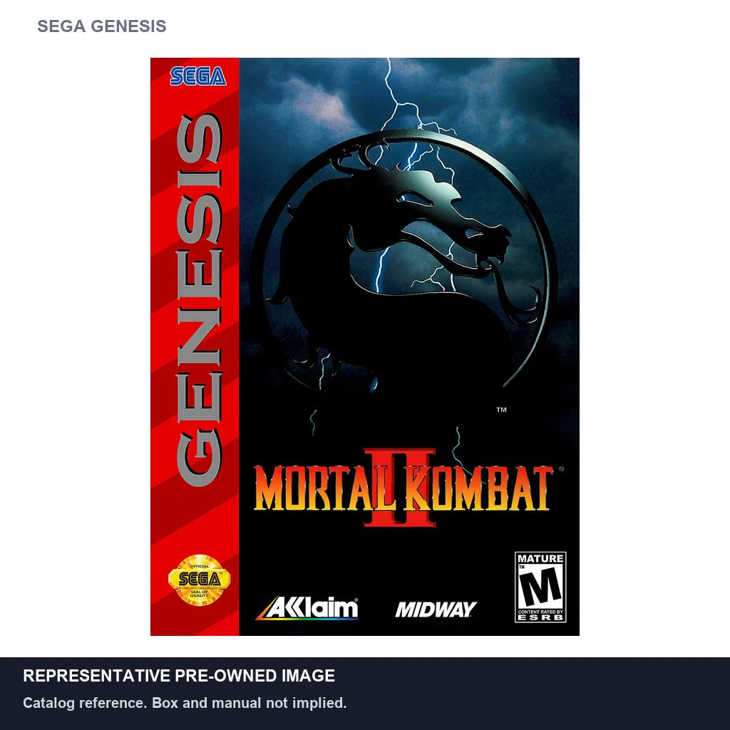 Representative pre-owned Mortal Kombat II (Sega Genesis), white product reference.