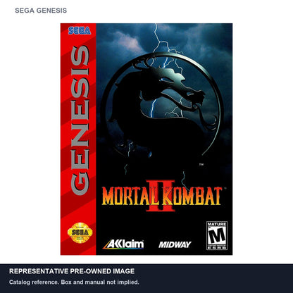 Representative pre-owned Mortal Kombat II (Sega Genesis), white product reference.