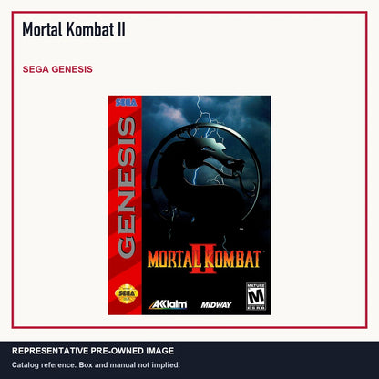 Representative pre-owned Mortal Kombat II (Sega Genesis), minimal product layout.