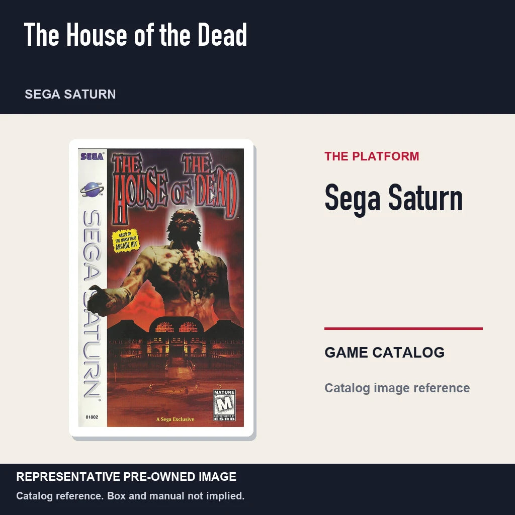 Representative pre-owned The House of the Dead (Sega Saturn), platform product layout.