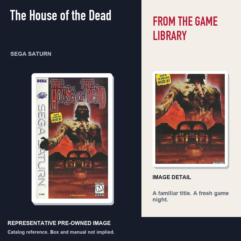 Representative pre-owned The House of the Dead (Sega Saturn), editorial image and detail.