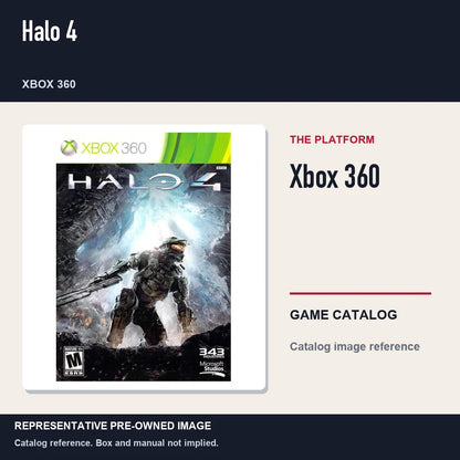 Representative pre-owned Halo 4 (Xbox 360), platform product layout.