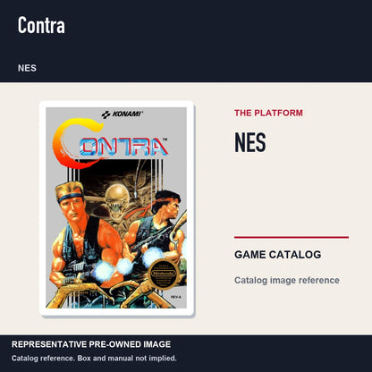 Representative pre-owned Contra (NES), platform product layout.