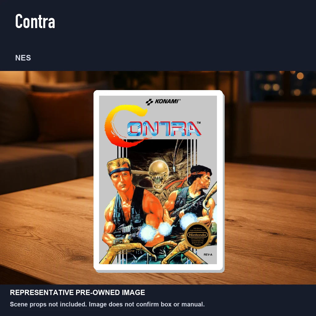 Representative pre-owned Contra (NES), product image in a styled room scene.