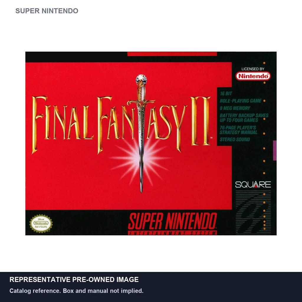 Representative pre-owned Final Fantasy II (Super Nintendo), white product reference.