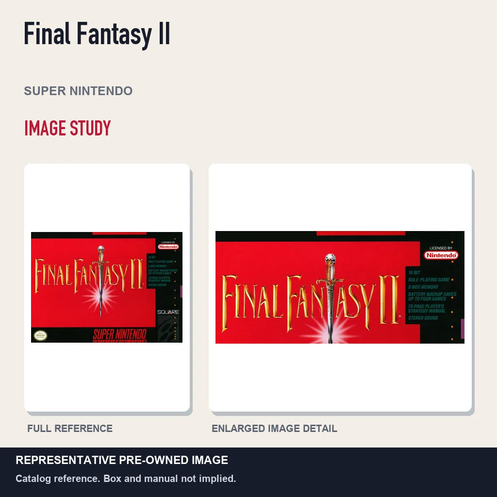 Representative pre-owned Final Fantasy II (Super Nintendo), full image and detail.