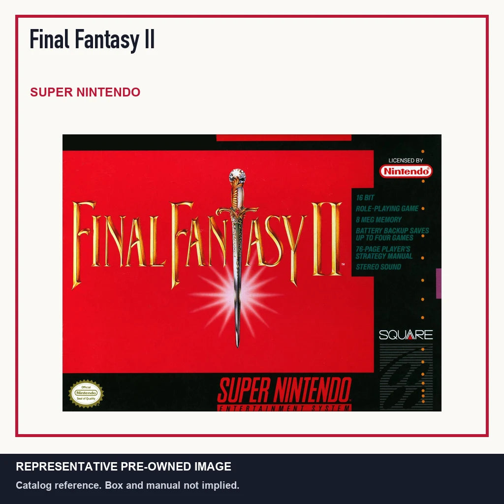Representative pre-owned Final Fantasy II (Super Nintendo), minimal product layout.