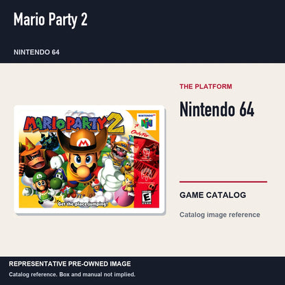 Representative pre-owned Mario Party 2 (Nintendo 64), platform product layout.