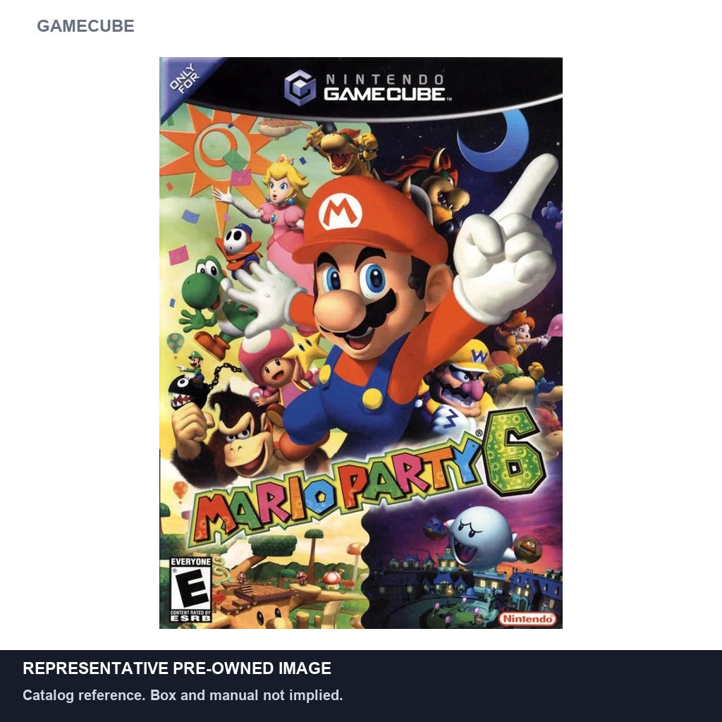 Representative pre-owned Mario Party 6 (GameCube), white product reference.