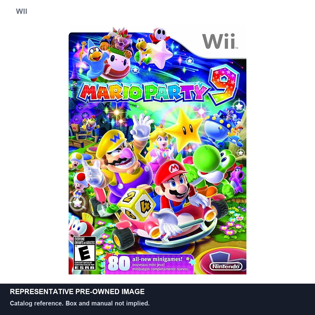 Representative pre-owned Mario Party 9 (Wii), white product reference.
