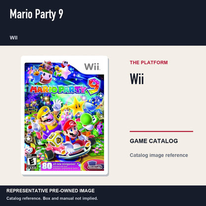 Representative pre-owned Mario Party 9 (Wii), platform product layout.