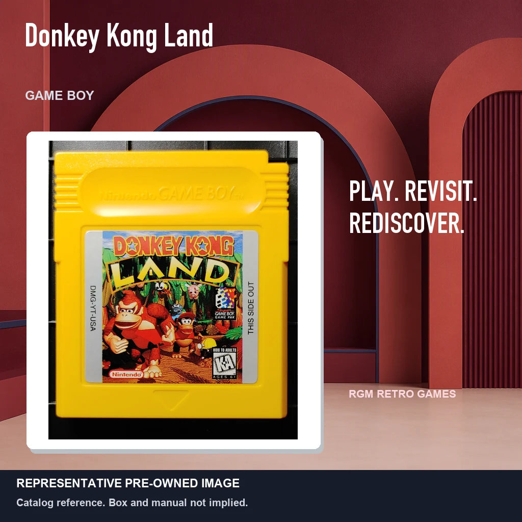 Representative pre-owned Donkey Kong Land (Game Boy), red retro product layout.