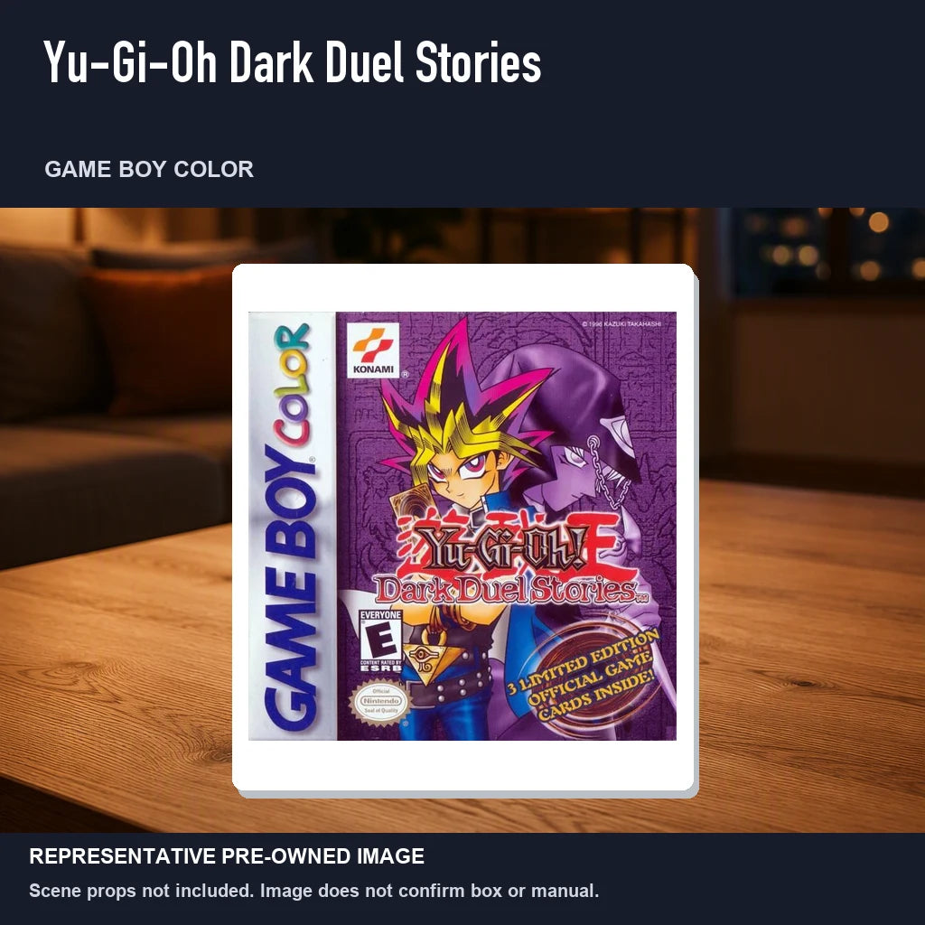 Representative pre-owned Yu-Gi-Oh Dark Duel Stories (Game Boy Color), product image in a styled room scene.