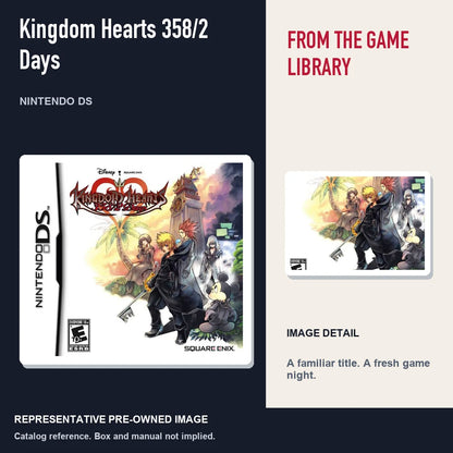 Representative pre-owned Kingdom Hearts 358/2 Days (Nintendo DS), editorial image and detail.