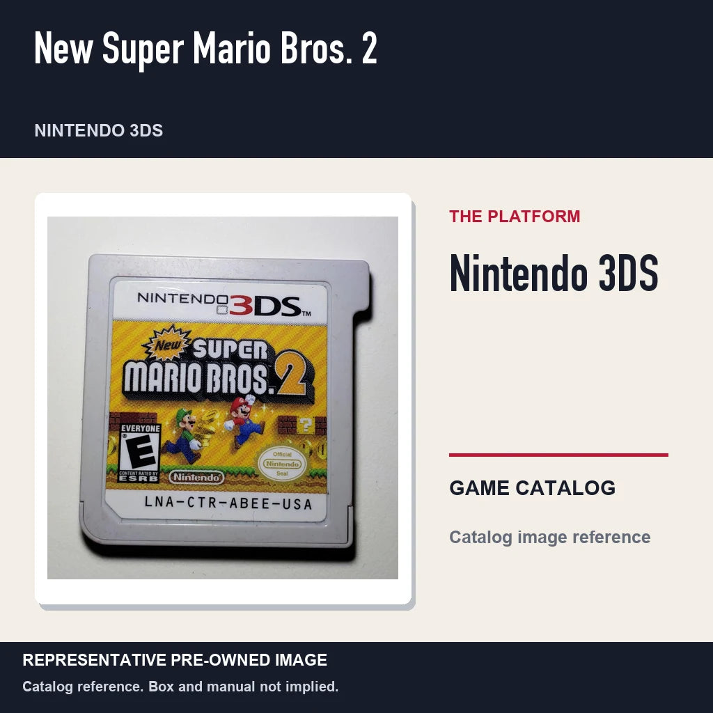 Representative pre-owned New Super Mario Bros. 2 (Nintendo 3DS), platform product layout.