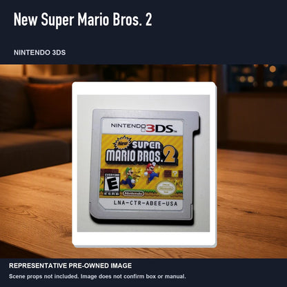 Representative pre-owned New Super Mario Bros. 2 (Nintendo 3DS), product image in a styled room scene.