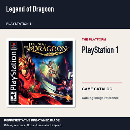 Representative pre-owned Legend of Dragoon (PlayStation 1), platform product layout.
