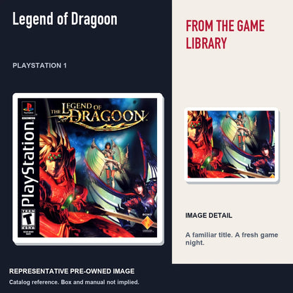 Representative pre-owned Legend of Dragoon (PlayStation 1), editorial image and detail.