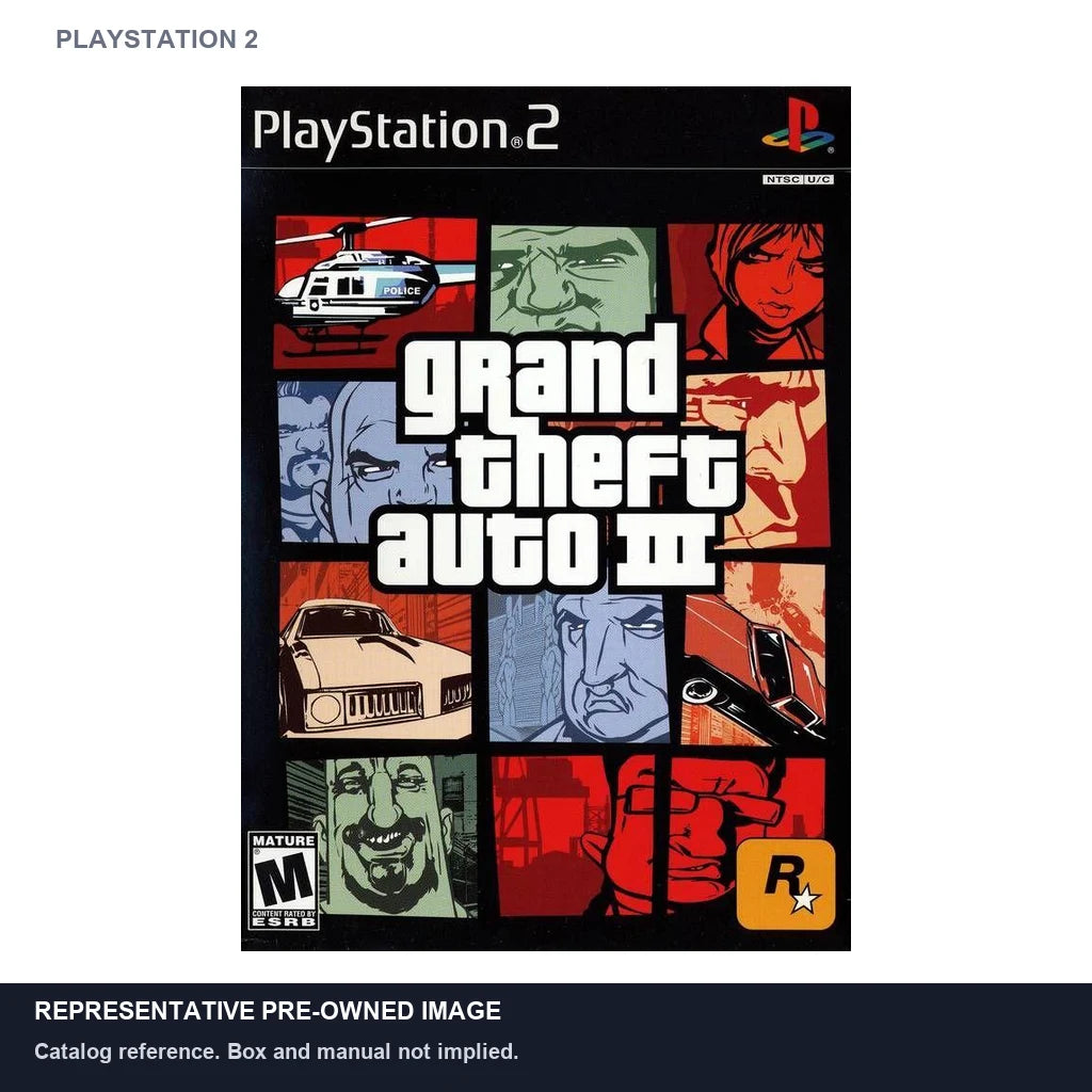 Representative pre-owned Grand Theft Auto III (PlayStation 2), white product reference.